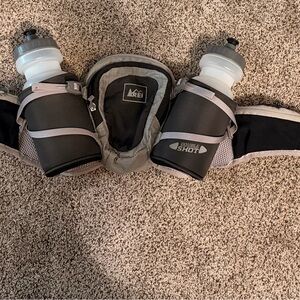 REI Black and Gray Hydration Belt with Bottles